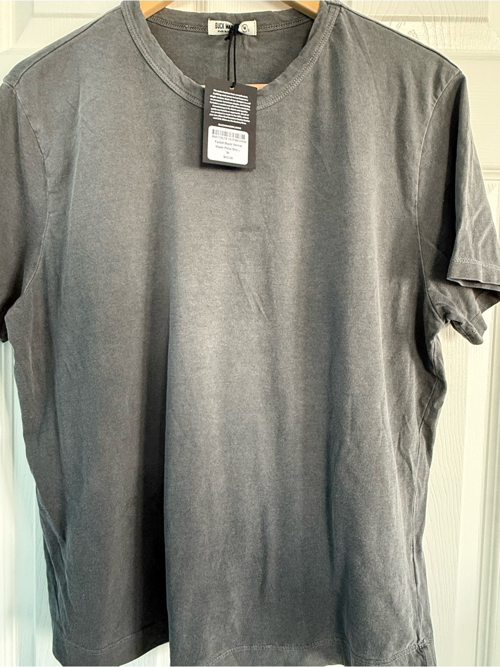 Buck Mason Mens Faded Black Venice Wash Pima Tee NWT Medium M
